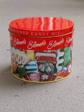 Elmer's Red Candy Tin Bilingual Box (fr. and eng.) Classic Home Accent Storage
